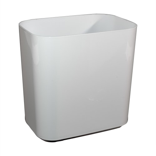 Contempo Collection Wastebasket 14 Quart Rectangular, Gloss White